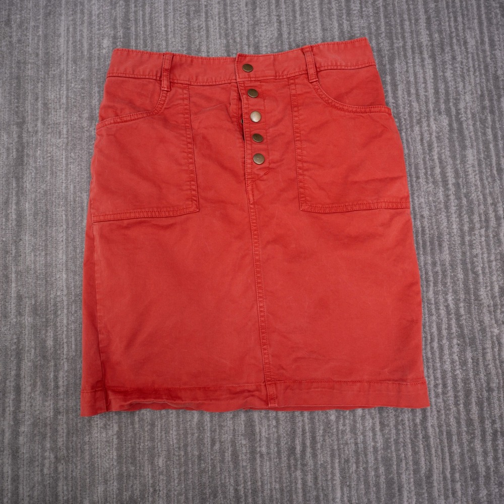 Banana Republic Skirt Women 2P Red Excellent Button Front Patch Pocket Casual